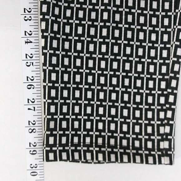 Melissa Paige Stretch Waist Viscose Blend Pants M Black White Pattern - Picture 12 of 13